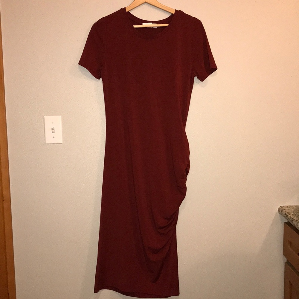 Treasure & Bond side ruched T shirt dress